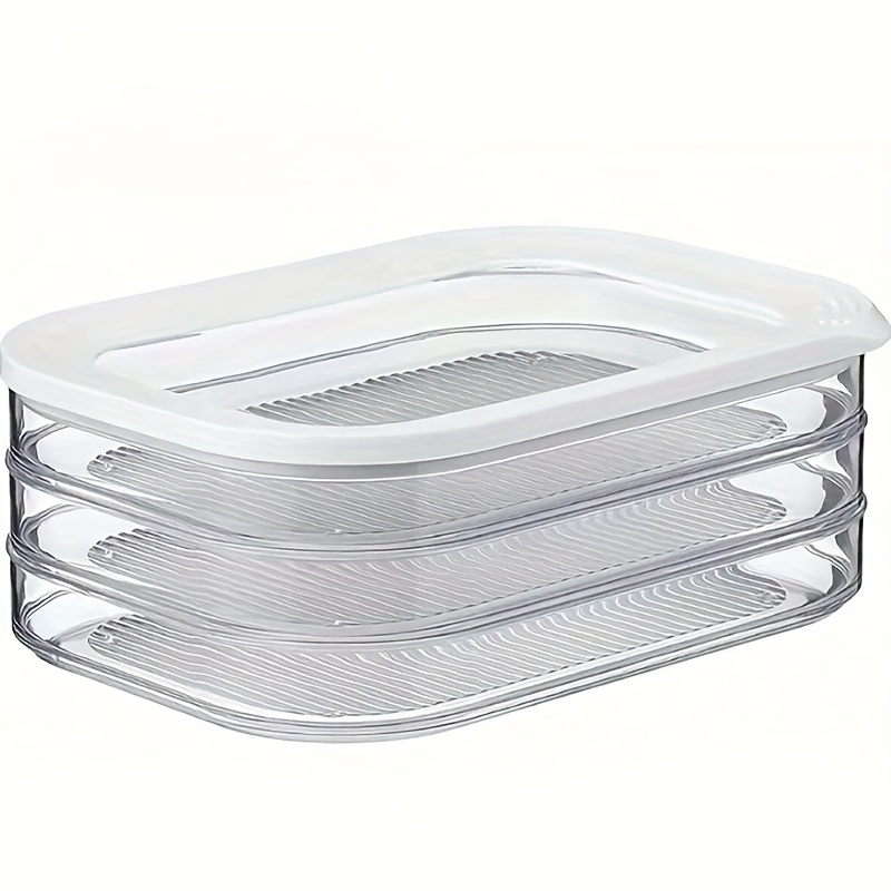 3-tier Food Storage Container, Refrigerator Kitchen Organizer And Fresh Keeping Box, Stackable Tidy And Space- Design, Suitable For Fruits, Vegetables, Meats, Steaks, And Other Food Storage Boxes