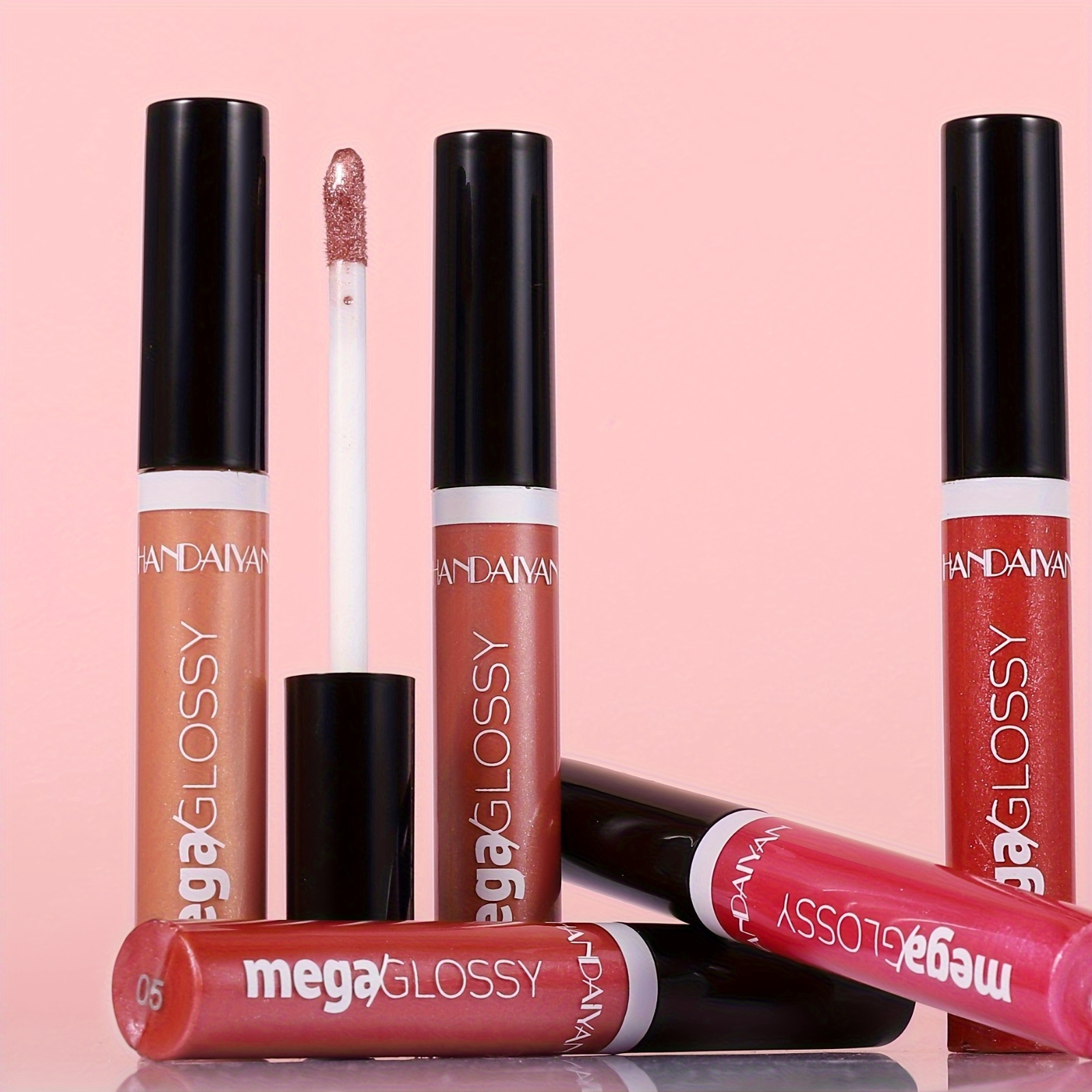 3-Pack Long-Lasting Mega Glossy Lip Gloss Set - Moisturizing, Shimmer Finish, Lightweight, Versatile Berry, Red & Nude Shades for All Skin Types