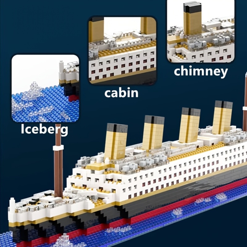 1876pcs Small Particle Building Blocks Assembly Toy, Cruiser Ship Model
