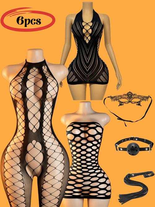 6pcs set of plus size lingerie bodysuit dress honeymoon anniversary parties