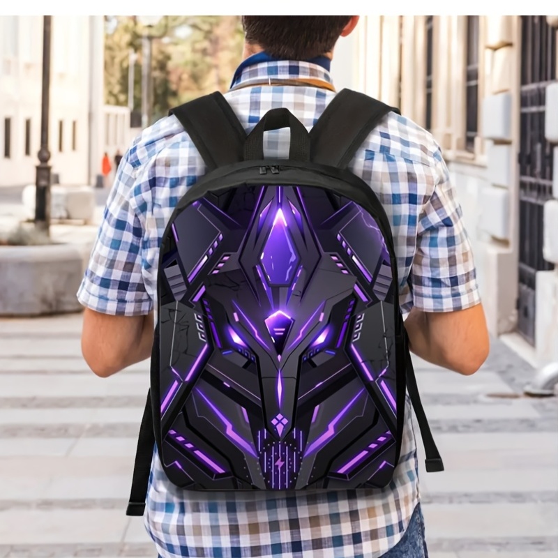 3pcs/1pc Mecha Style Print Backpack Set - Lightweight Travel Backpack, Multi-Functional Storage Bag & Organizer | Adjustable Straps, Stylish Design for Teens, For Teenager