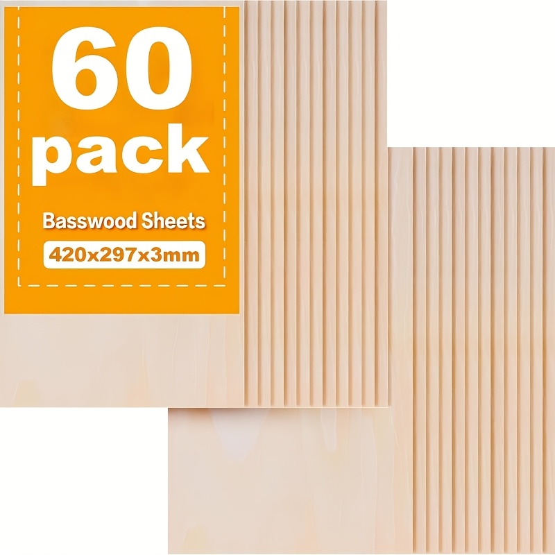 Image of Dofiki A3 Basswood Plywood Sheets 420 X 3mm Wood Ply Perfect Board For Wood Home Decor Arts Craft Painting Laser Cutting Cnc Stenciling Pyrography