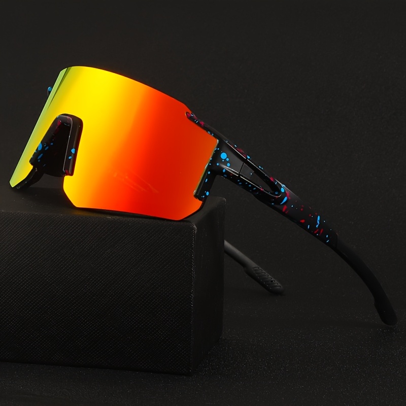   1 stück sportbrille unisex vollrand   rahmen polarisierte   blendschutz modebrille mit anti-rutsch-bügeln zum radfahren, angeln,   und für outdoor-aktivitäten
