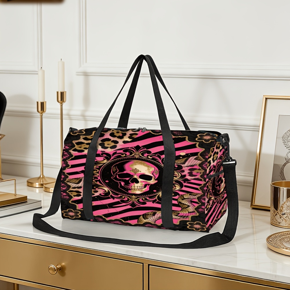 1 stuks handtas body cover draagbare     luipaard skull print multifunctionele   capaciteit reis duffel bag