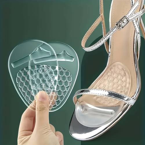 4 stück honigwaben selbstklebende anti-rutsch einlegesohlen - stoßdämpfende weiche elastische polster für high heels, sandalen & freizeitschuhe, & bequem
