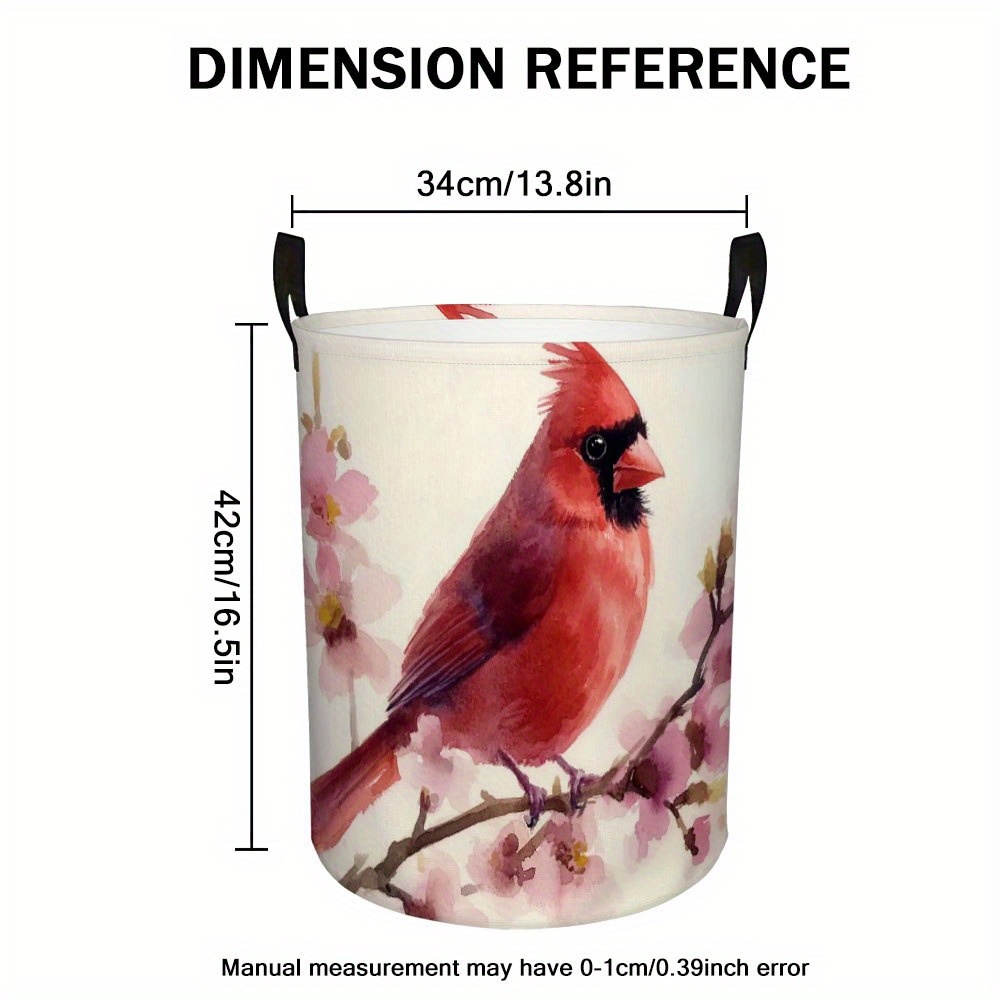 TEMU 1pc Flower Handle- Laundry Basket - Space-saving Round Shape For Bedroom Living Room Storage