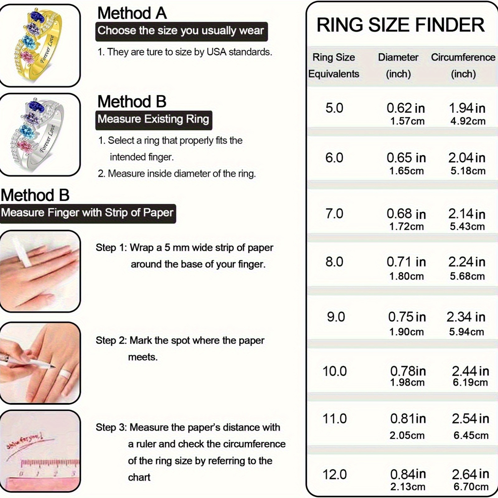 Personalized Classic Fashion Women's Ring with Birthstones