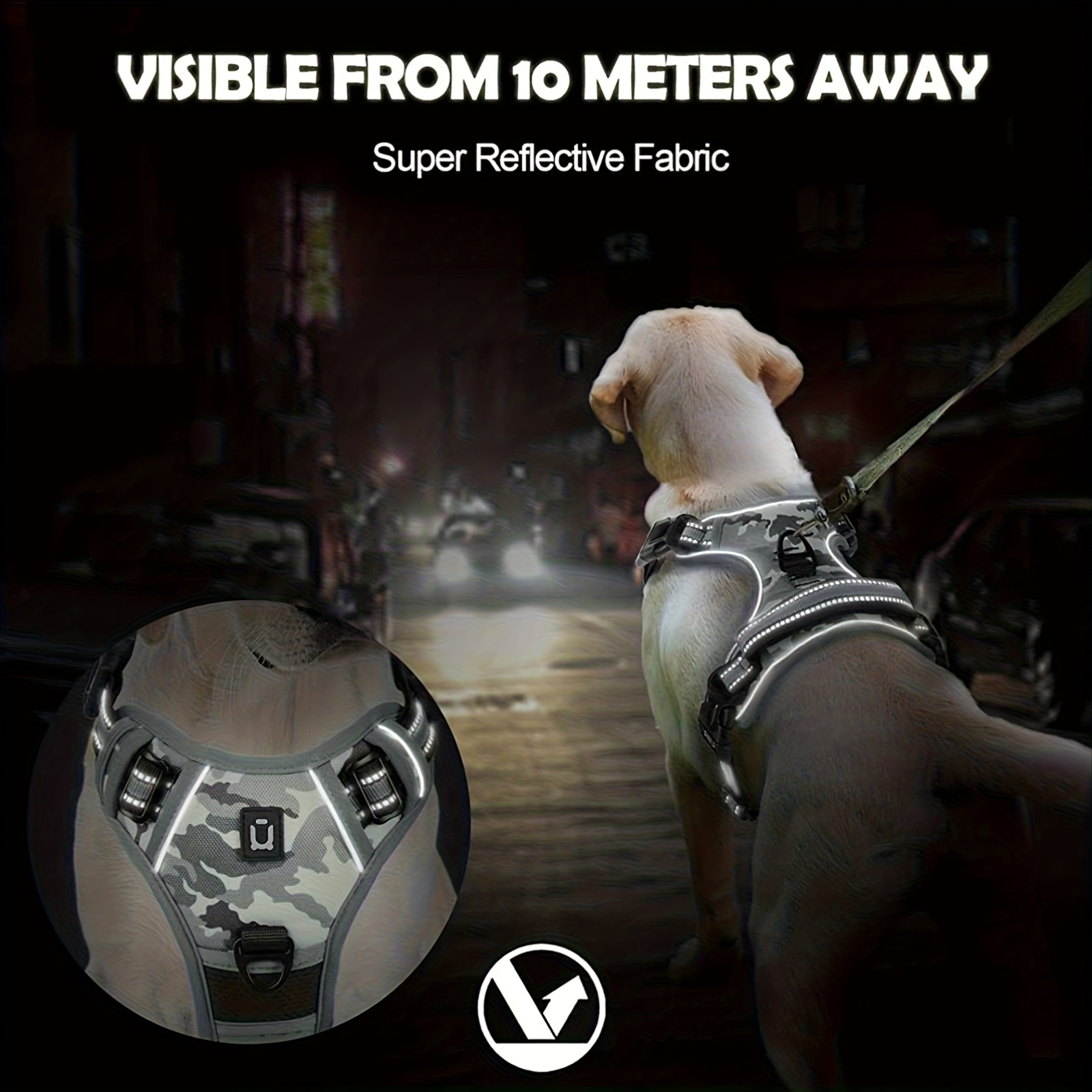 reflective   dog harness with handle for easy walking and training 8