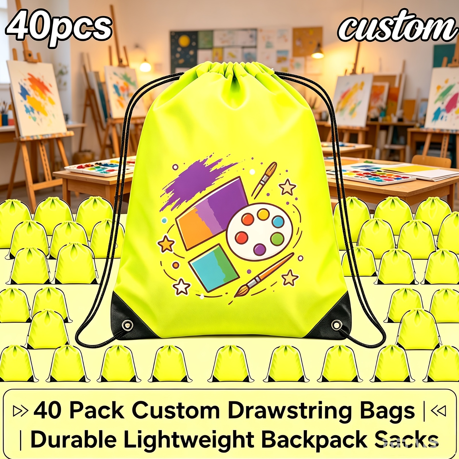 40pcs Customizable Climbing Rope Bag, Durable Polyester Material