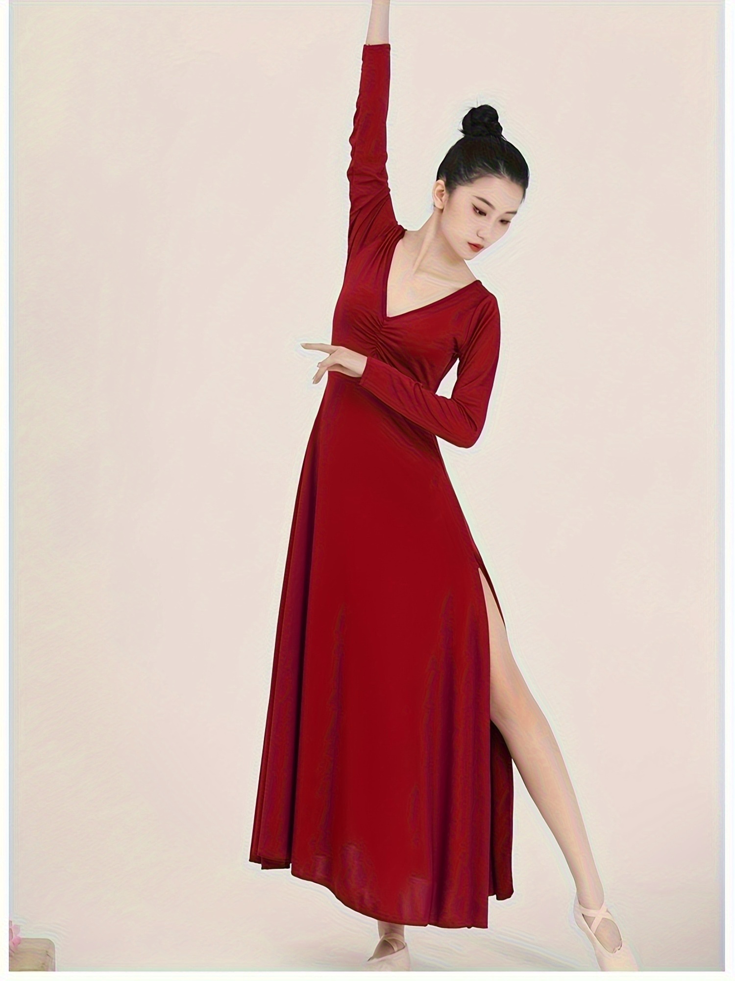 white christmas dresses Classical dance costume for women, flowing ancient style gauze dress, –  yuklshop main image 1