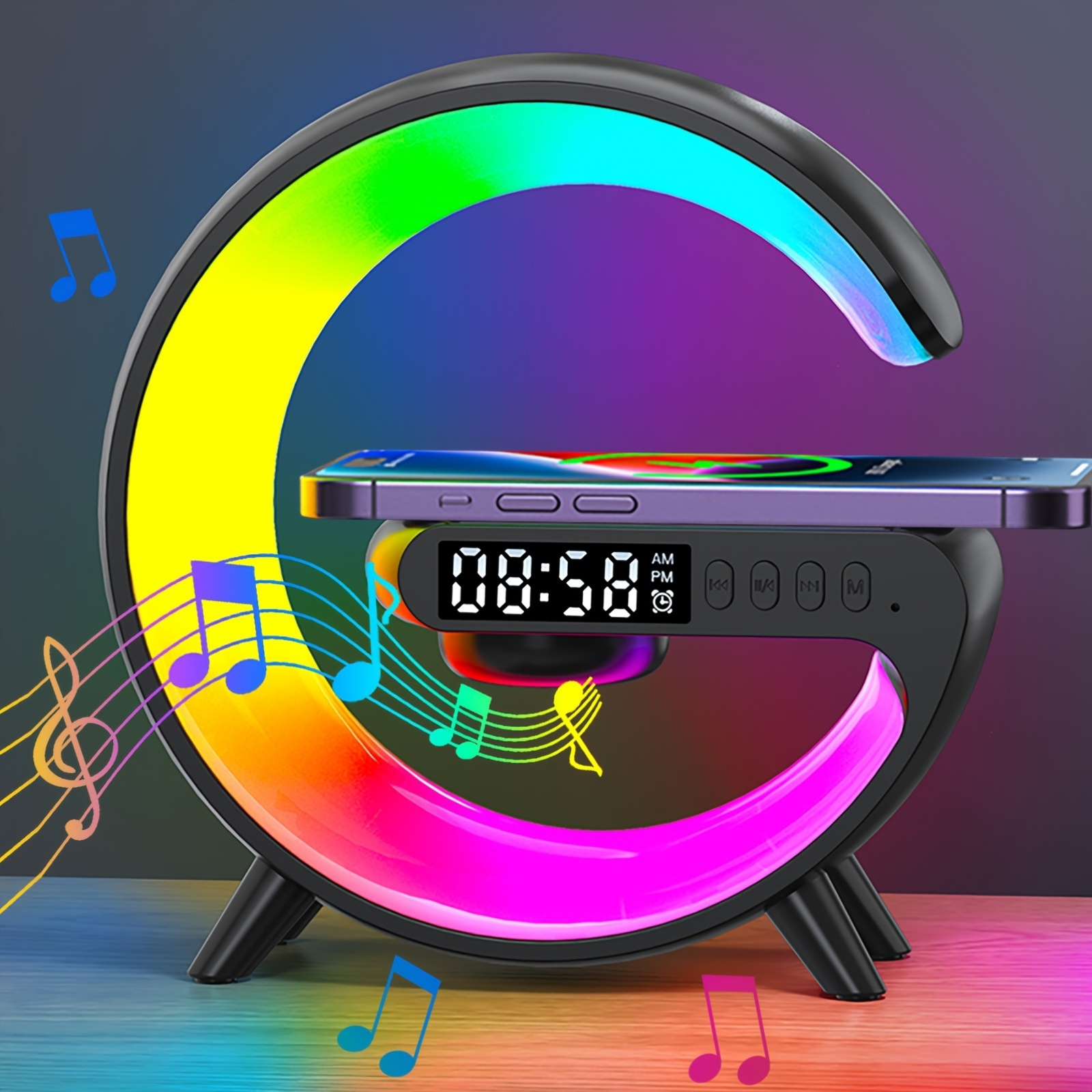 smart wireless speaker wireless charging rgb rhythm light Temu