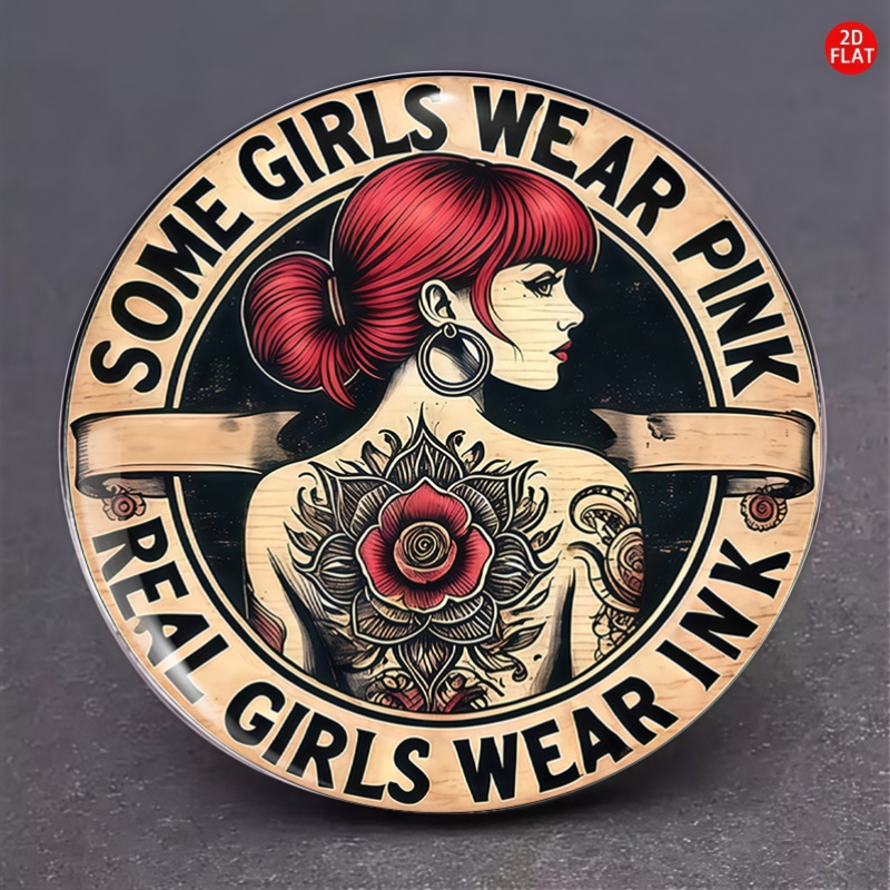 TEMU 1 Flat 2d - Stylish Round Accessory With A Tattoo-style Red . Perfect For Decorating Backpacks, Clothing, Collars, And Hats, And Makes An