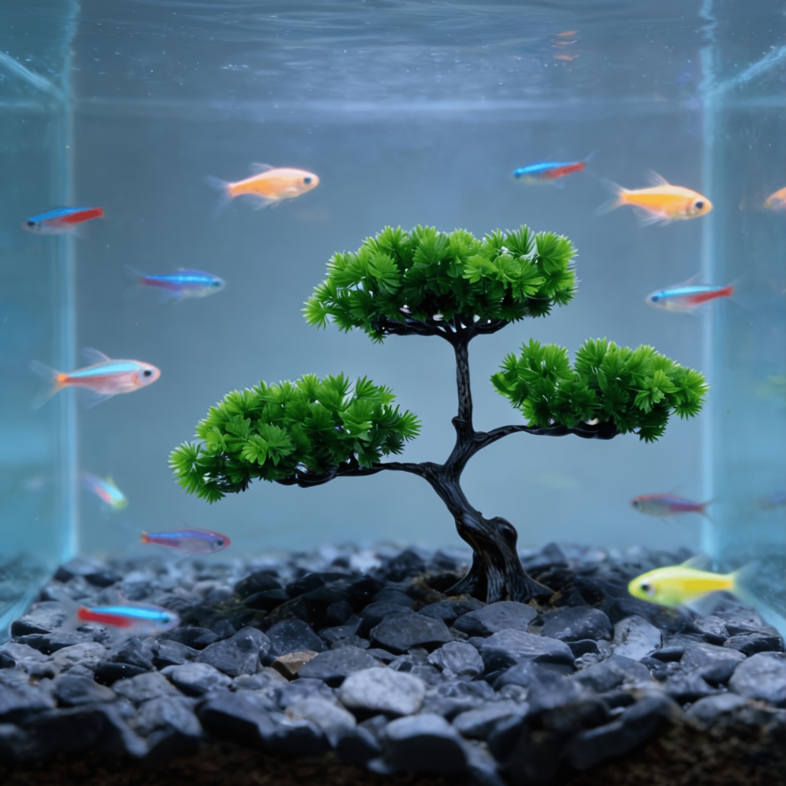 artificial aquarium   decor faux pine   tank decor plastic greenery water grass ornament for underwater landscape decorative aquatic bonsai for home office aquarium