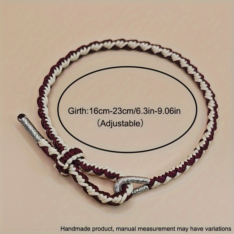 Adjustable Heart Two Tone Rope Bracelet for Daily Wear & Valentine'S Gift