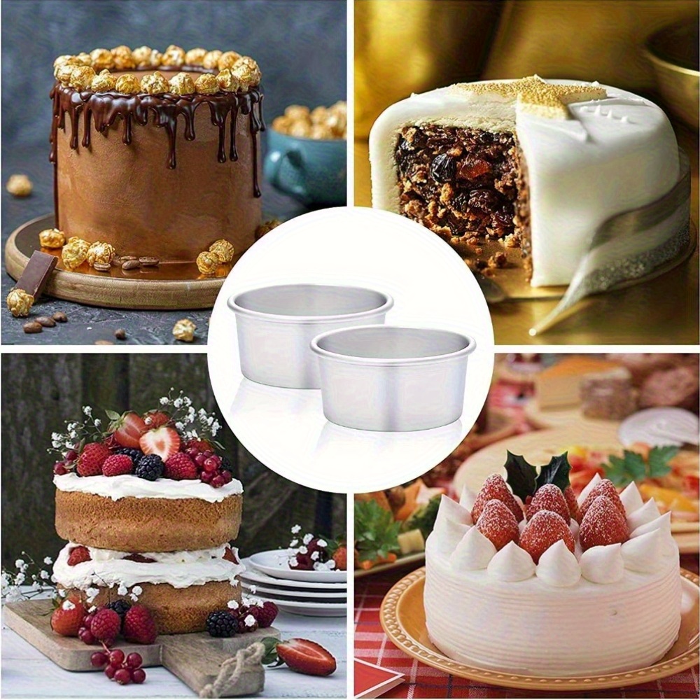 8pcs inch aluminum round cake pan set non stick oven safe Temu