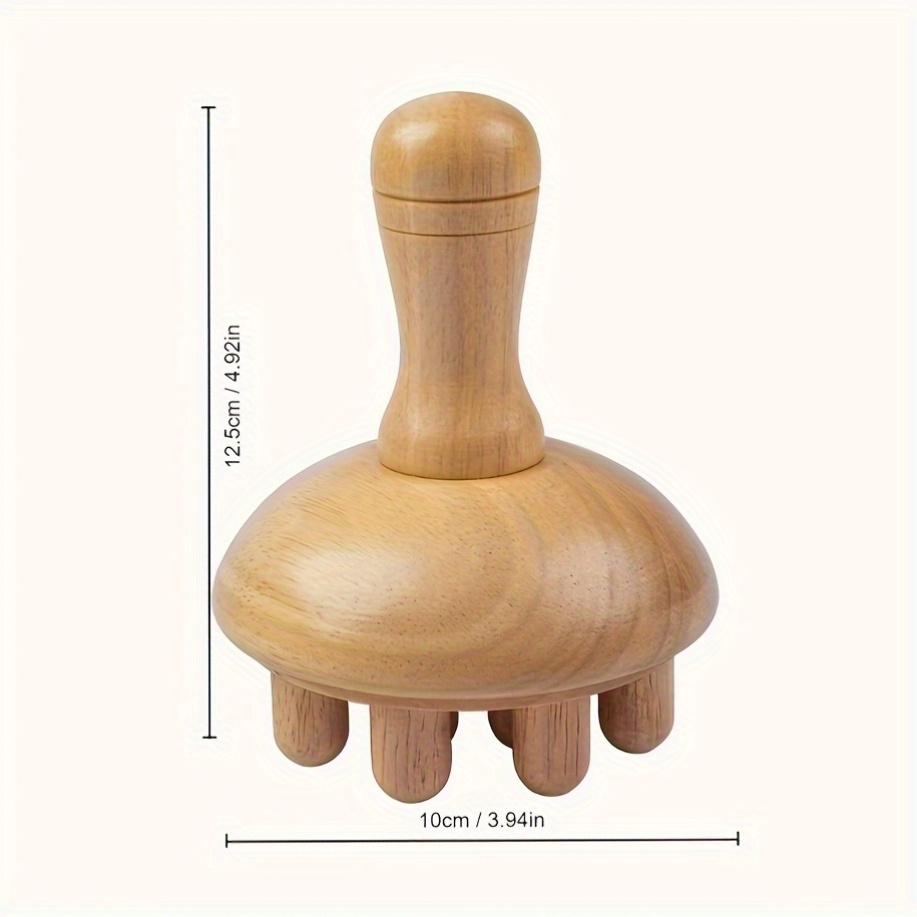 Un Masajeador de Hongos de Madera, una Herramienta de Masaje Manual de Madera con Control Bidireccional, Hecho de Madera, Adecuado para Músculos en Áreas como la Espalda, Muslos y Pantorrillas, Diseñado para Uso Doméstico