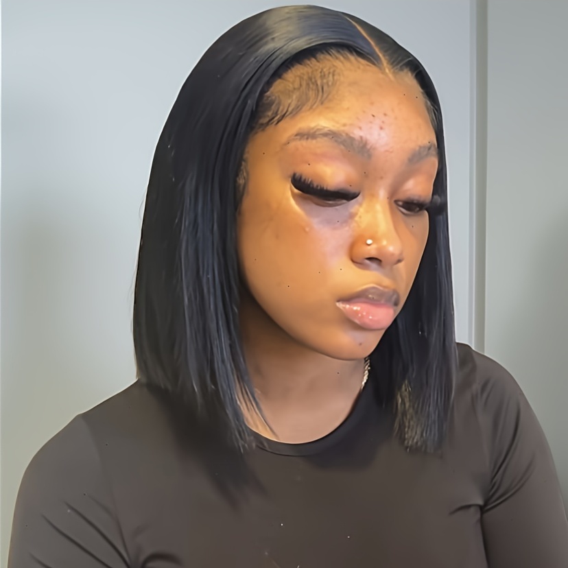 Straight Bob Wigs for Women Made from Human Hair, Featuring a 13X4 Lace Front And Pre-Plucked Design