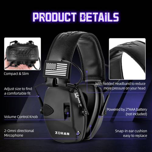 electronic noise cancelling headphones shooting ear protection nrr23db adjustable sound hearing hunting earmuffs