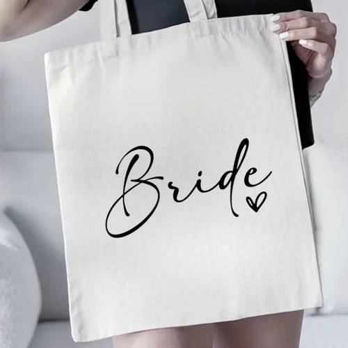 bride canvas tote bag wedding gift bag for bridal shower bachelorette party and honeymoon essentials