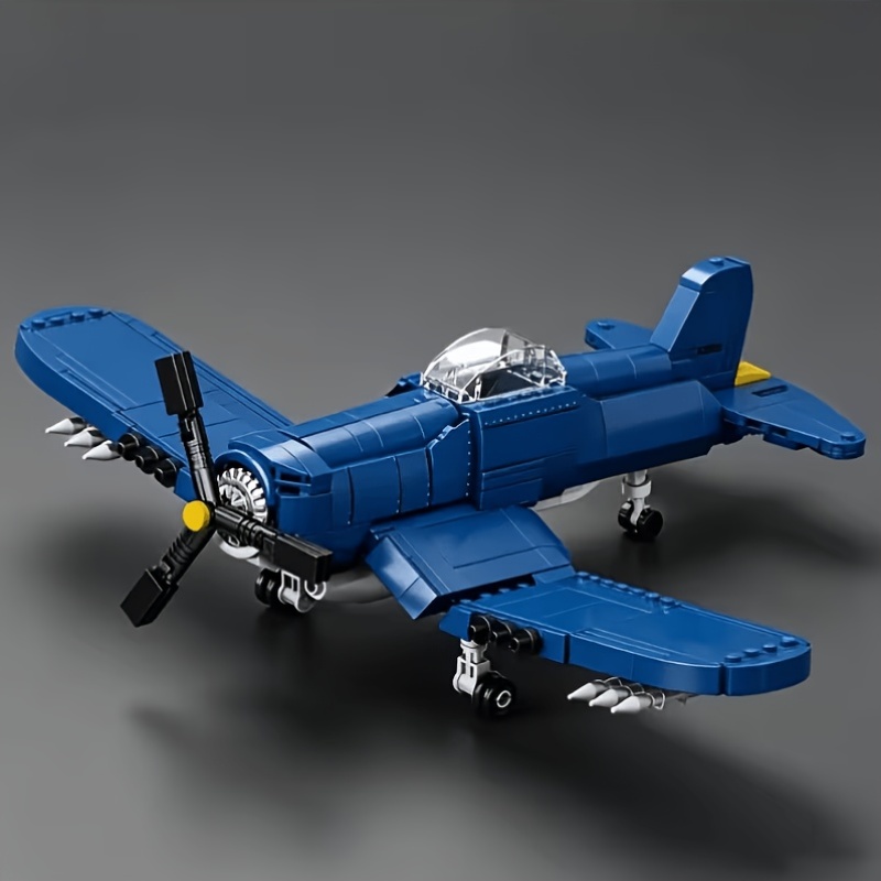 Military Blue Airplane Model Set, Desktop Collectible Ornament