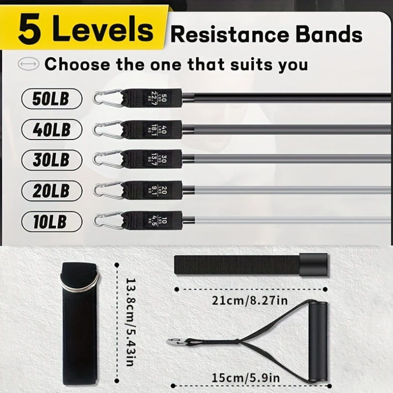 Workout Bands with Handles for Fitness Training at Home