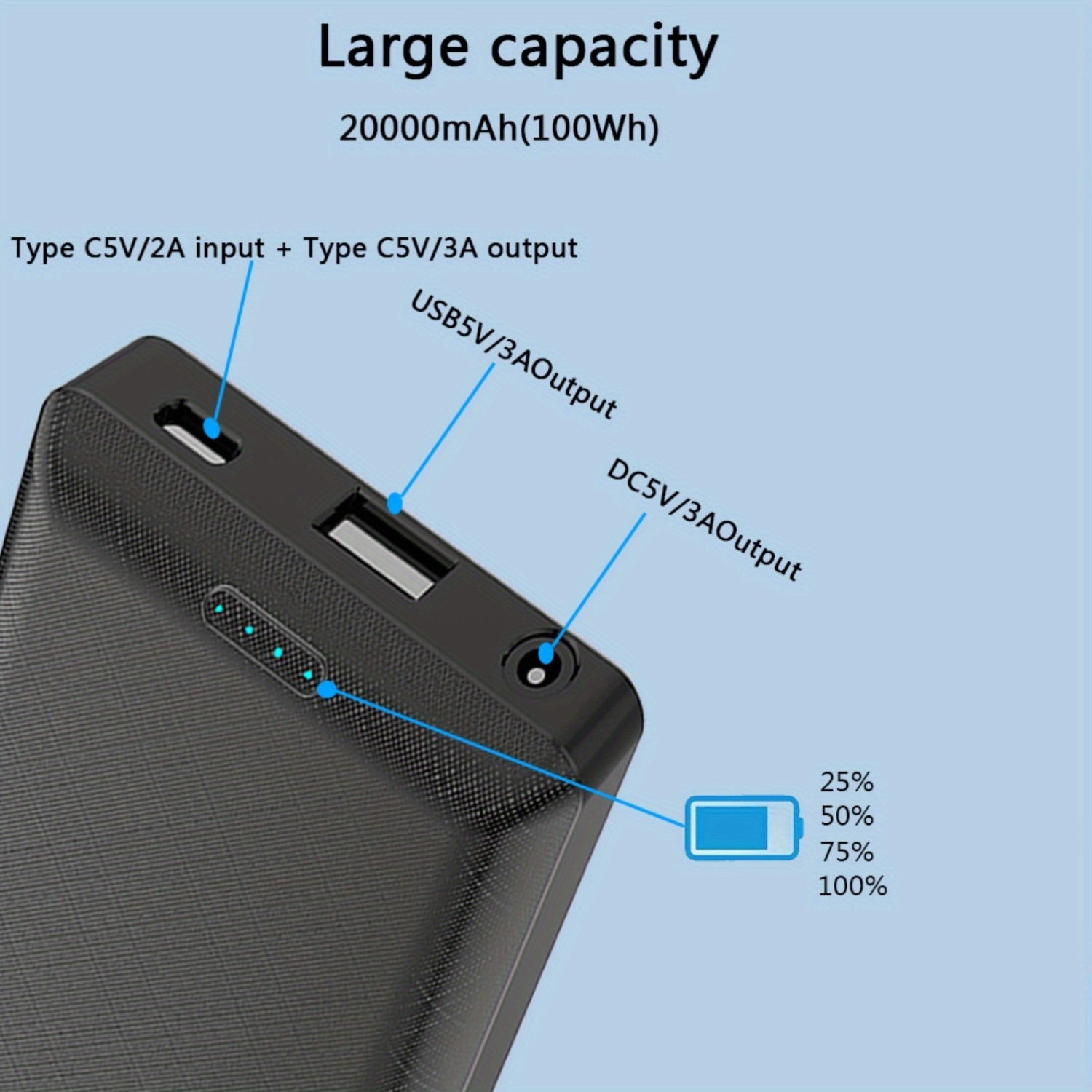 20000mAh Power Bank External Battery Pack for Heated Vest Jacket Gloves with Plastic Shell from Other Cell Phone Accessories - price 116.78