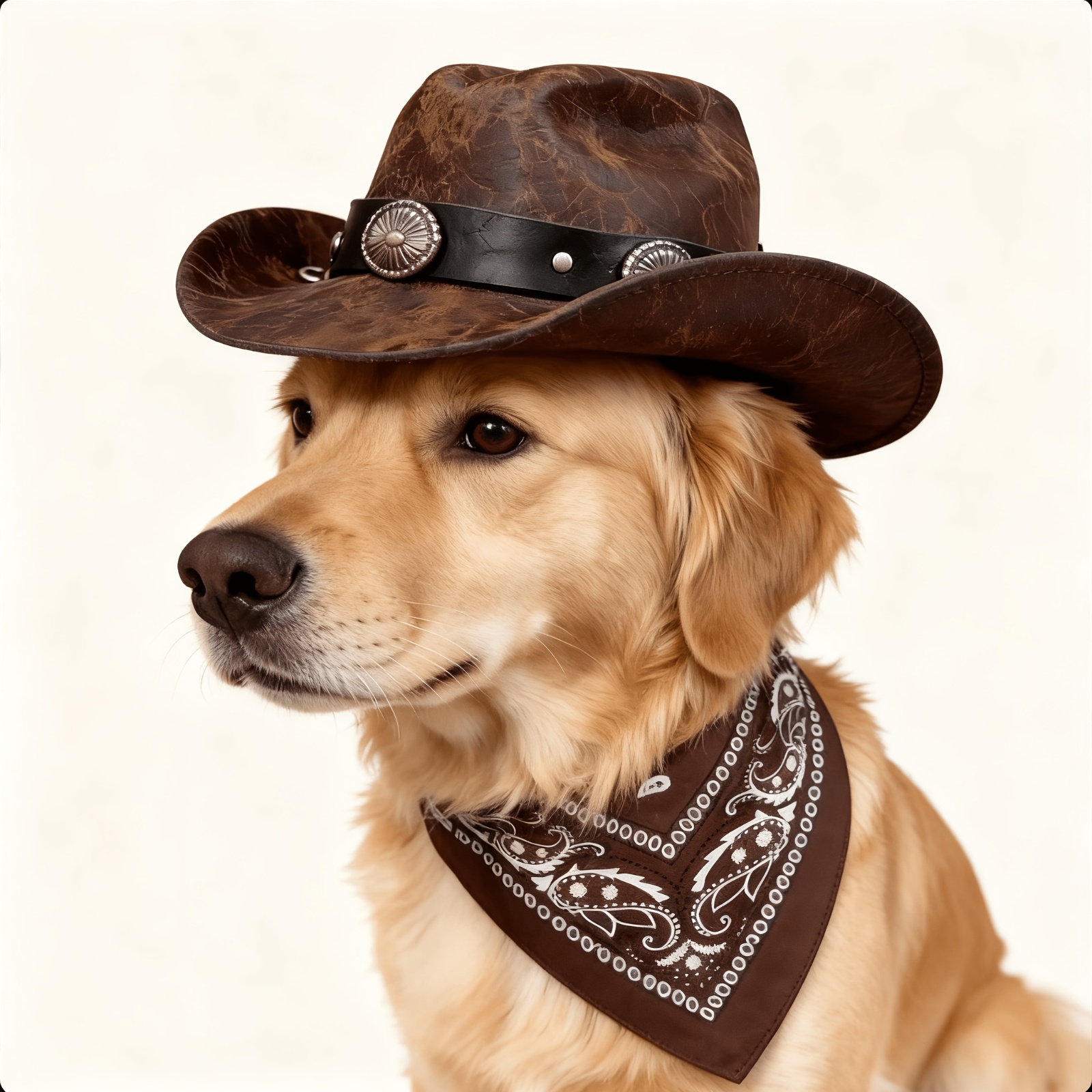 TEMU 2pcs Retro Western Pet Costume Set - Cowboy Hat And Brown , Dog Cosplay, Halloween, Themed Parties, And Daily