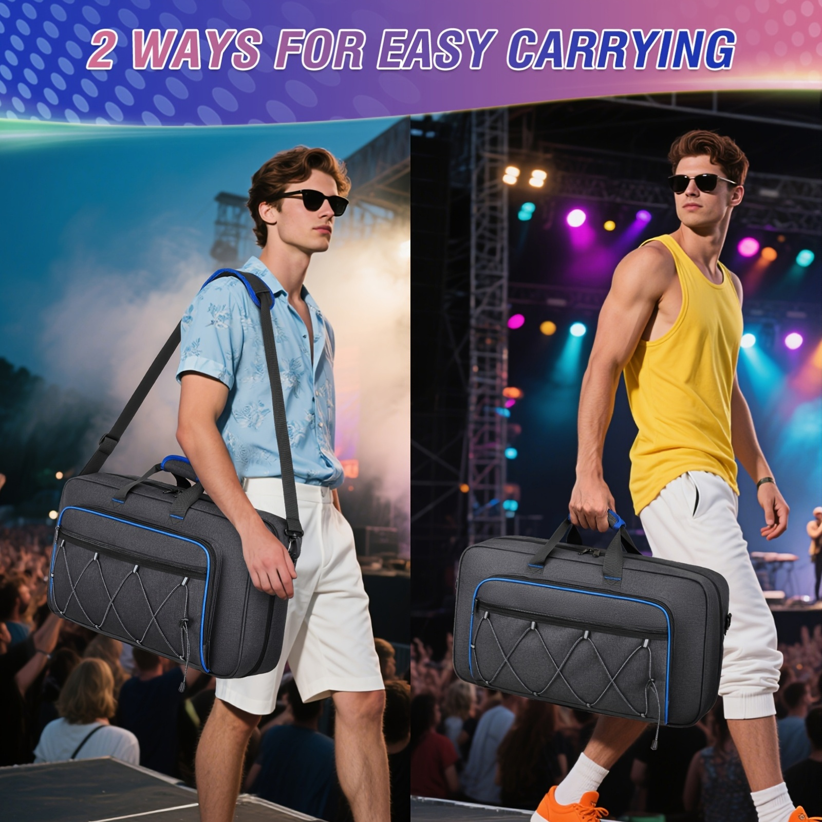 YH&GS Thickened DJ Controller Backpack with 15.6-Inch Laptop Compartment