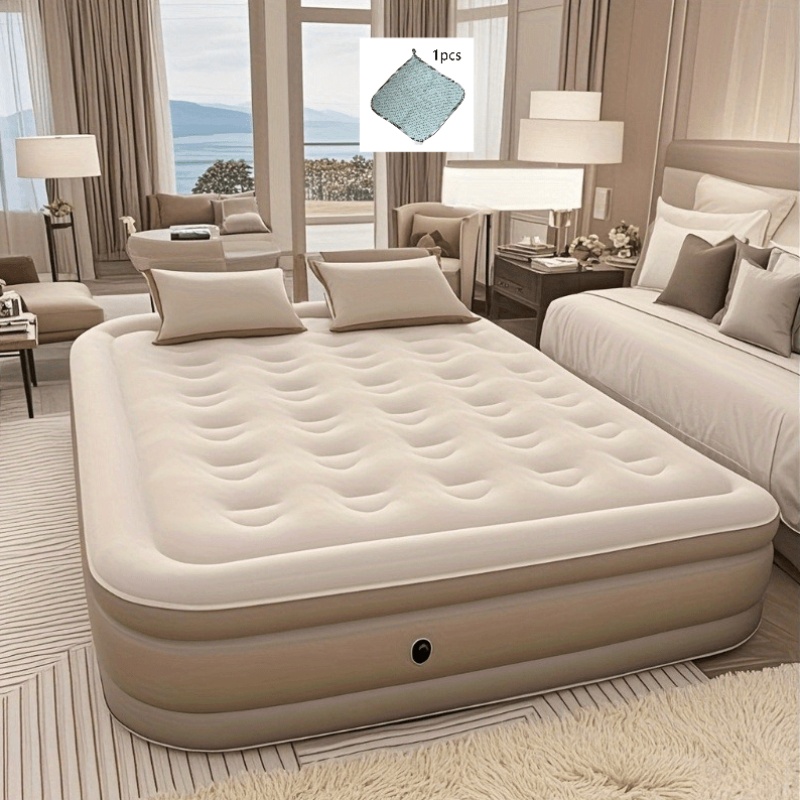 item picture 6pcs 1pc air mattress and 1pc air pump and 1pc air pillow and 1pc black storage bag and 1pc black eye mask and 1  cleaning cloth     mattress set with pump