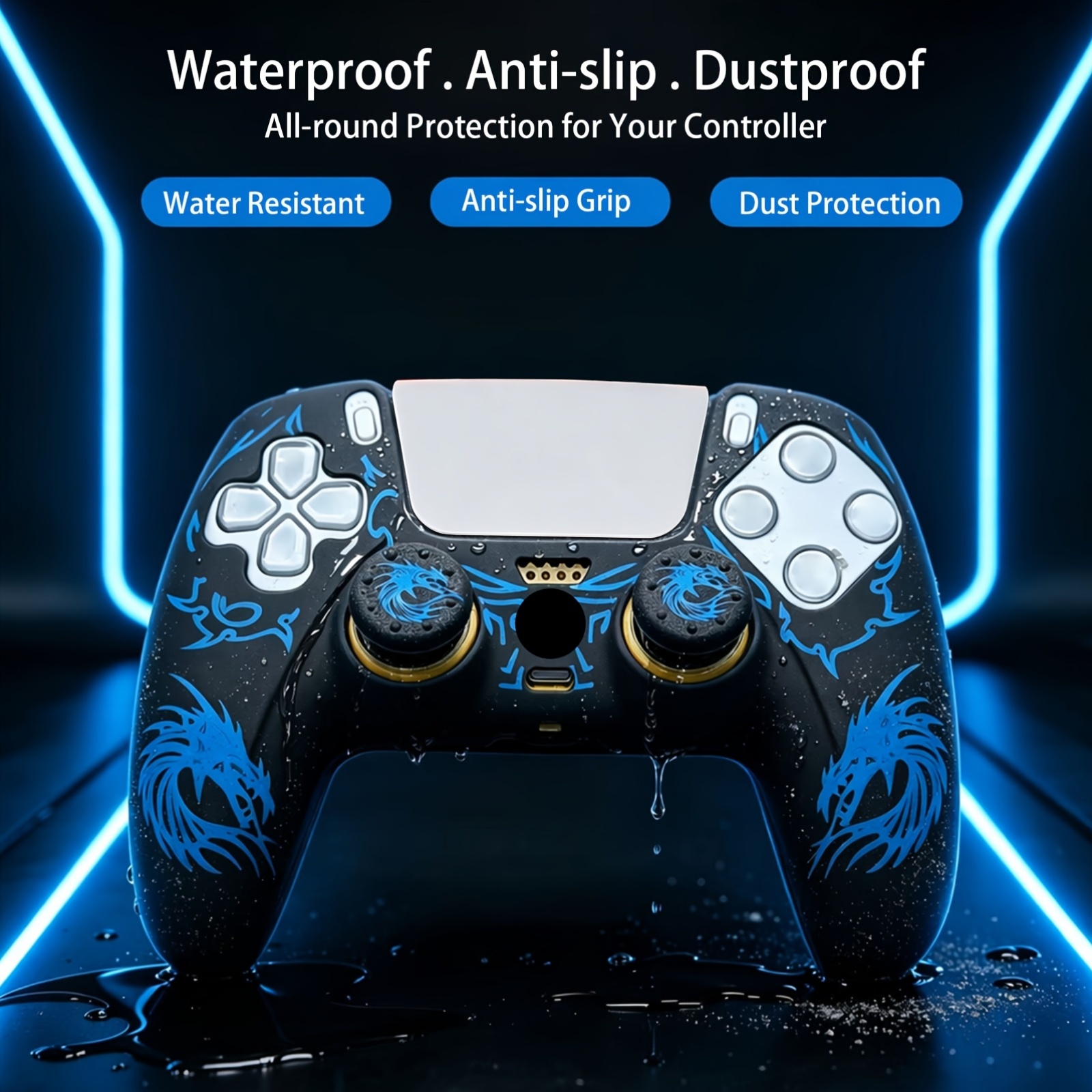 3pcs Dragon-Style Controller Protective Covers