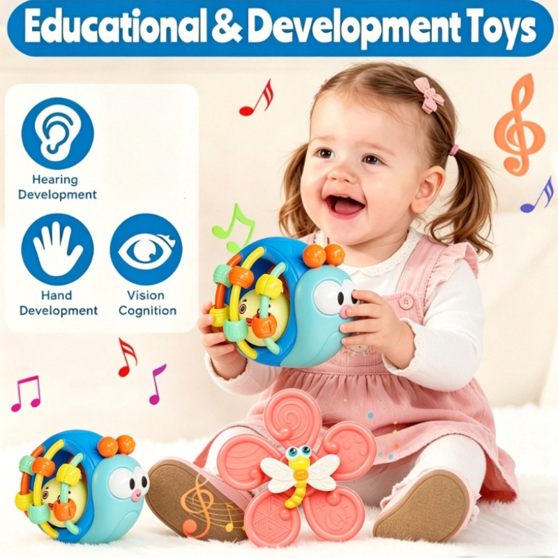 2pcs Baby-Grade Vibrating Hand Bell Toy