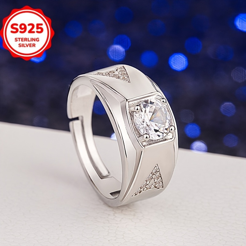 925 Micro Set Adjustable Ring - Gender Neutral, Business Style, Engagement Ring