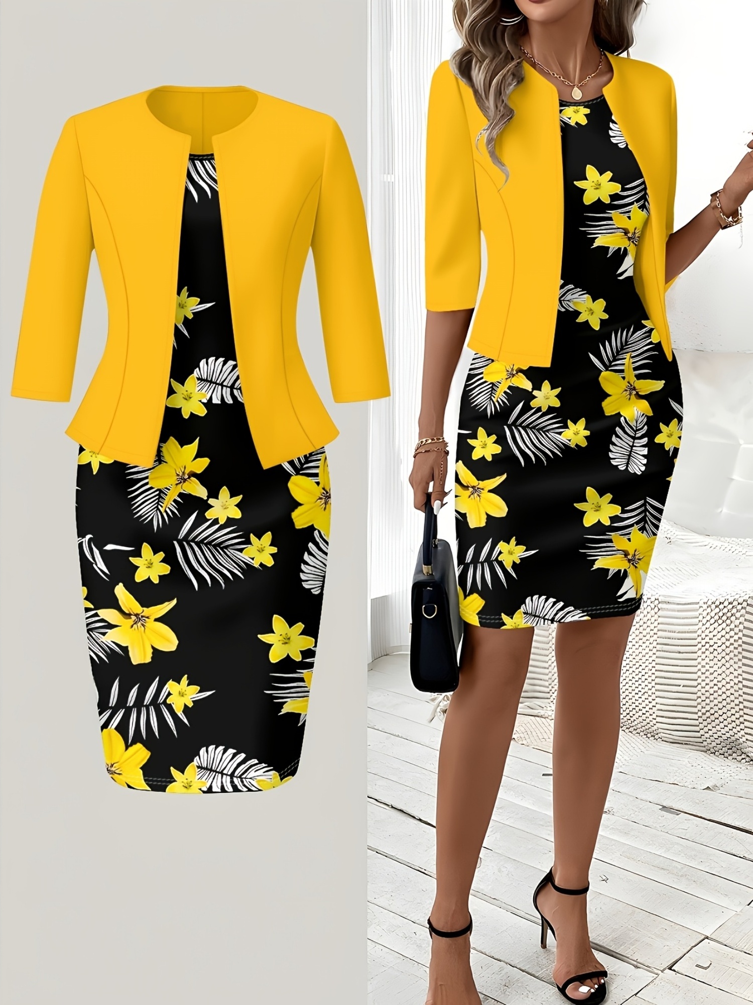 chinese dress ladies Two Piece Short Dress Jacket R&M Richards 9457