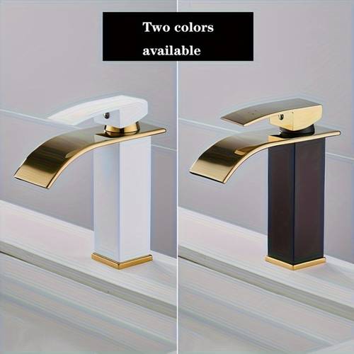 item picture a black golden short waterfall faucet 304 stainless steel hot and cold water faucet bathroom sink hot and cold basin faucet washbasin bathroom sink bathroom above counter basin hot and cold mixing faucet category touch bathroom