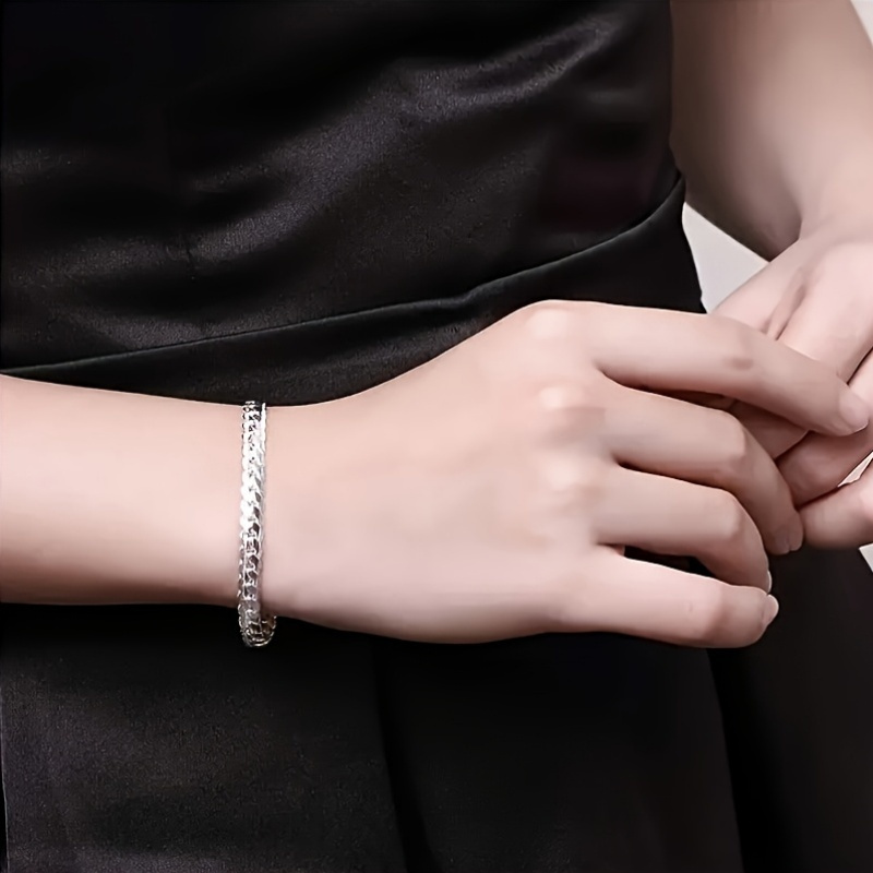 5pcs 925 Silver Plated Bracelets Set, Perfect Gift
