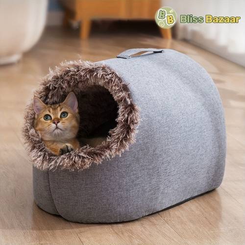 cozy plush donut cat bed soft pp portable pet house with warm deep sleep cradle for cats and small dogs colors