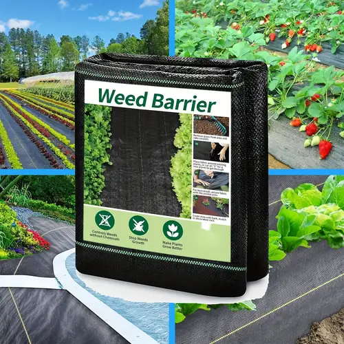 Heavy Duty Weed Barrier Fabric - 3.2oz Woven PP Ground Cover For Garden & Landscaping