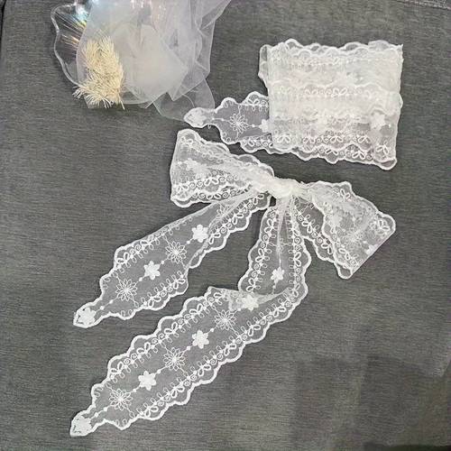 1pc retro lace streamer high end belt headband long ribbon womens decorative scarf small scarf