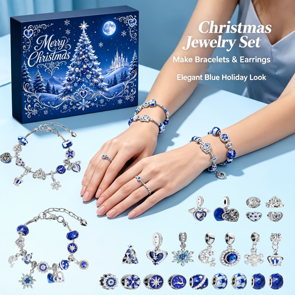 Christmas Countdown Calendar with 24 Compartments, Festive Gift