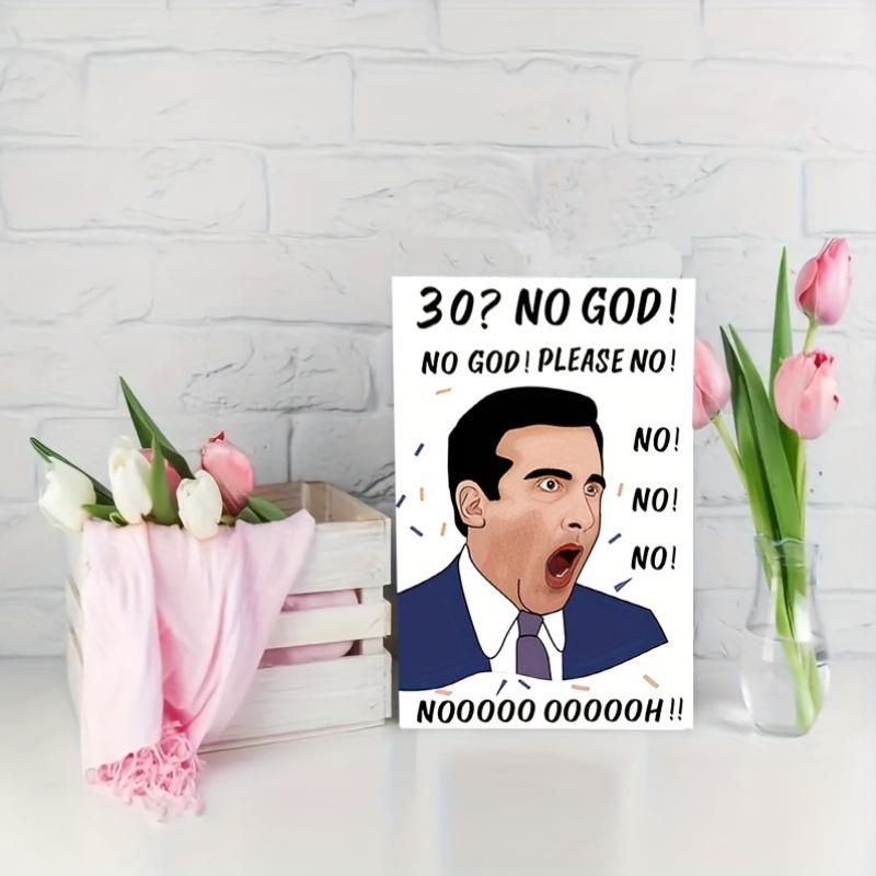 1pc Funny 30th Birthday Card for Women, Best Friend Boyfriend, Husband  Humorous &*;No God! Please No!&*; Design with Confetti Env
