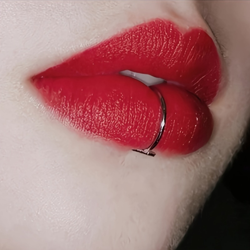 2pcs C-Shaped Stainless Steel Lip Rings, Punk Style