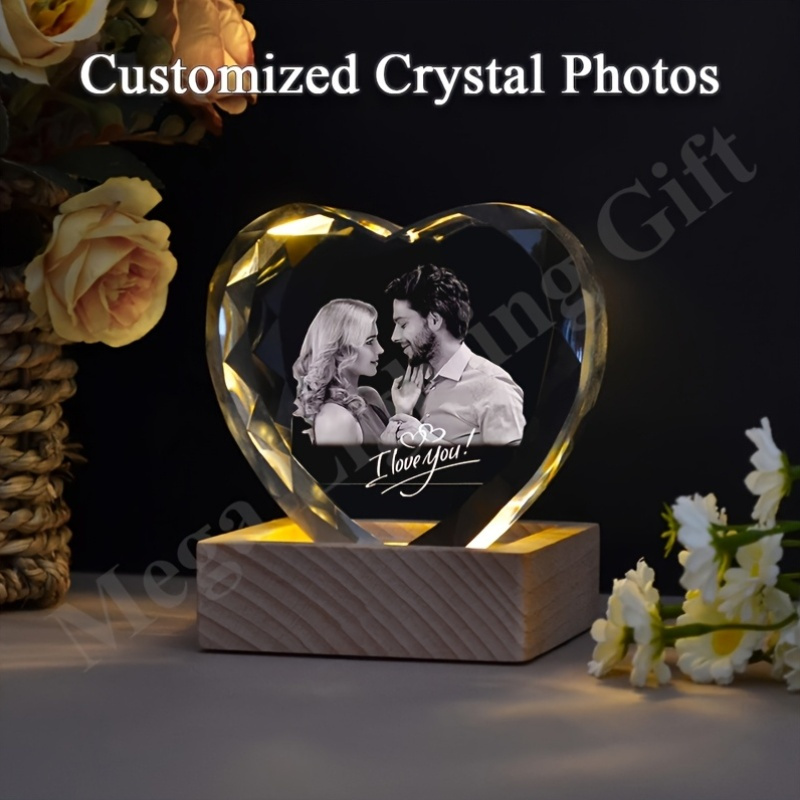 Personalized LED Night Light Featuring a Crystal Photo