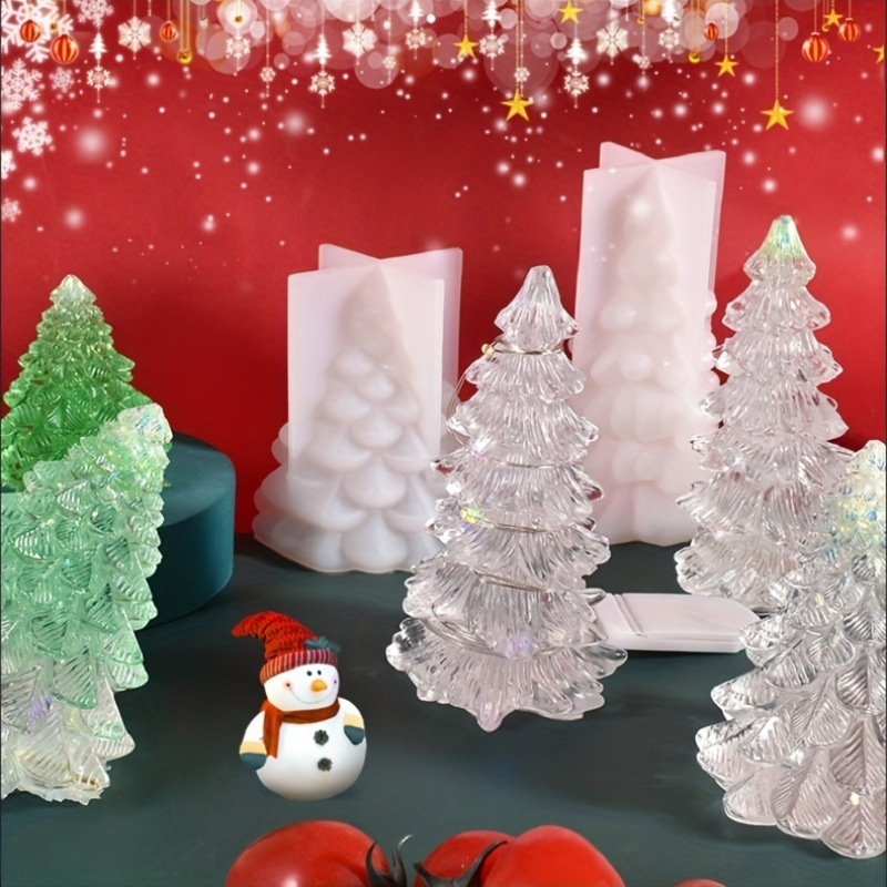 Moule En Silicone Pour Résine Époxy Thème Noël - Arbres Et Bonhommes De Neige