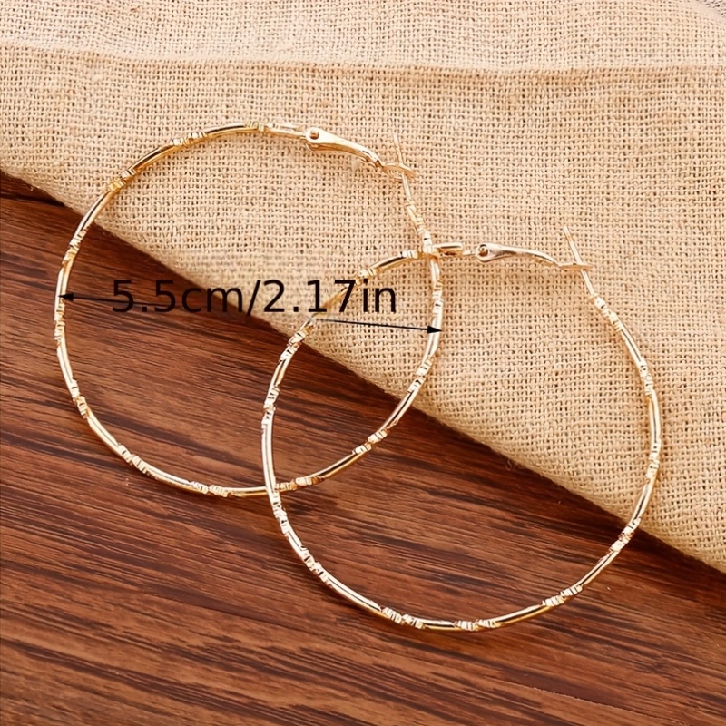 2pcs Set Women's Western Minimalist Textured Thin Thread Earrings