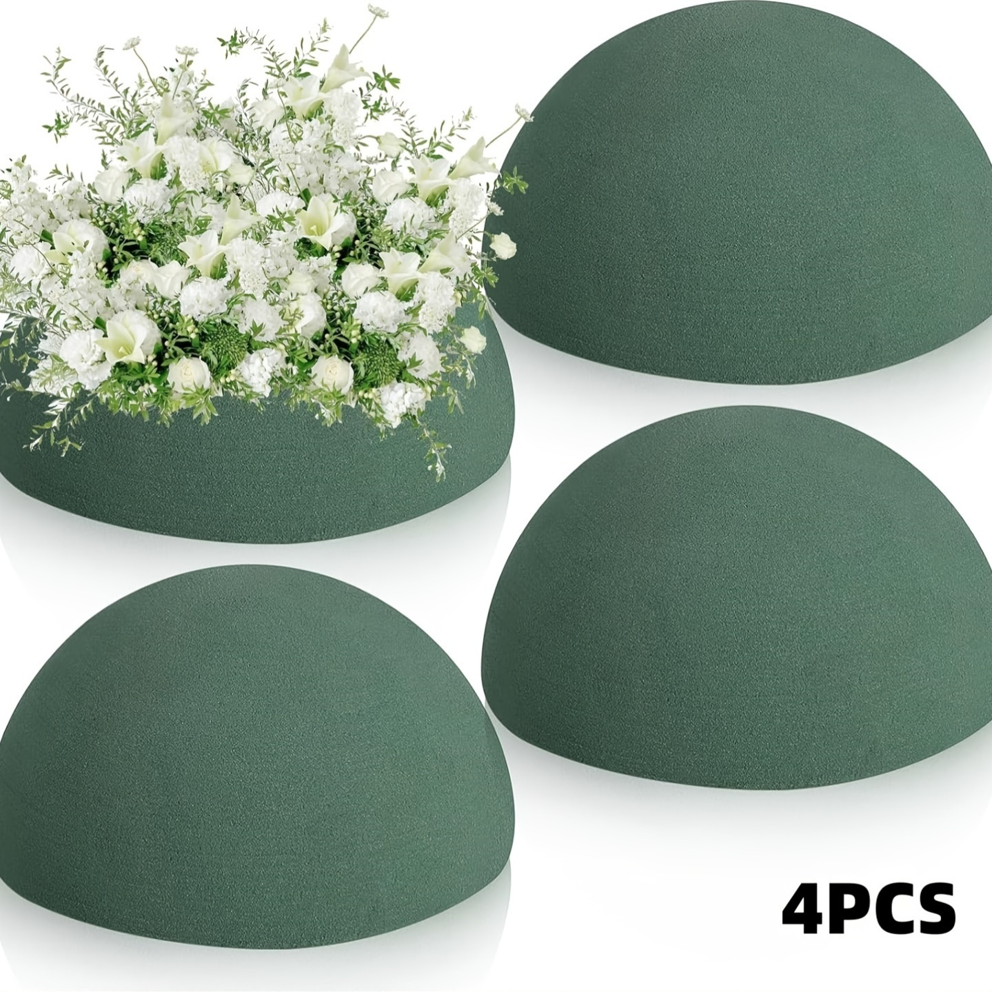 

4pcs Hemispheres - Wet Foam For Weddings, Parties & Home Decor | Ideal For Bouquets, Centerpieces & Professional Floristry