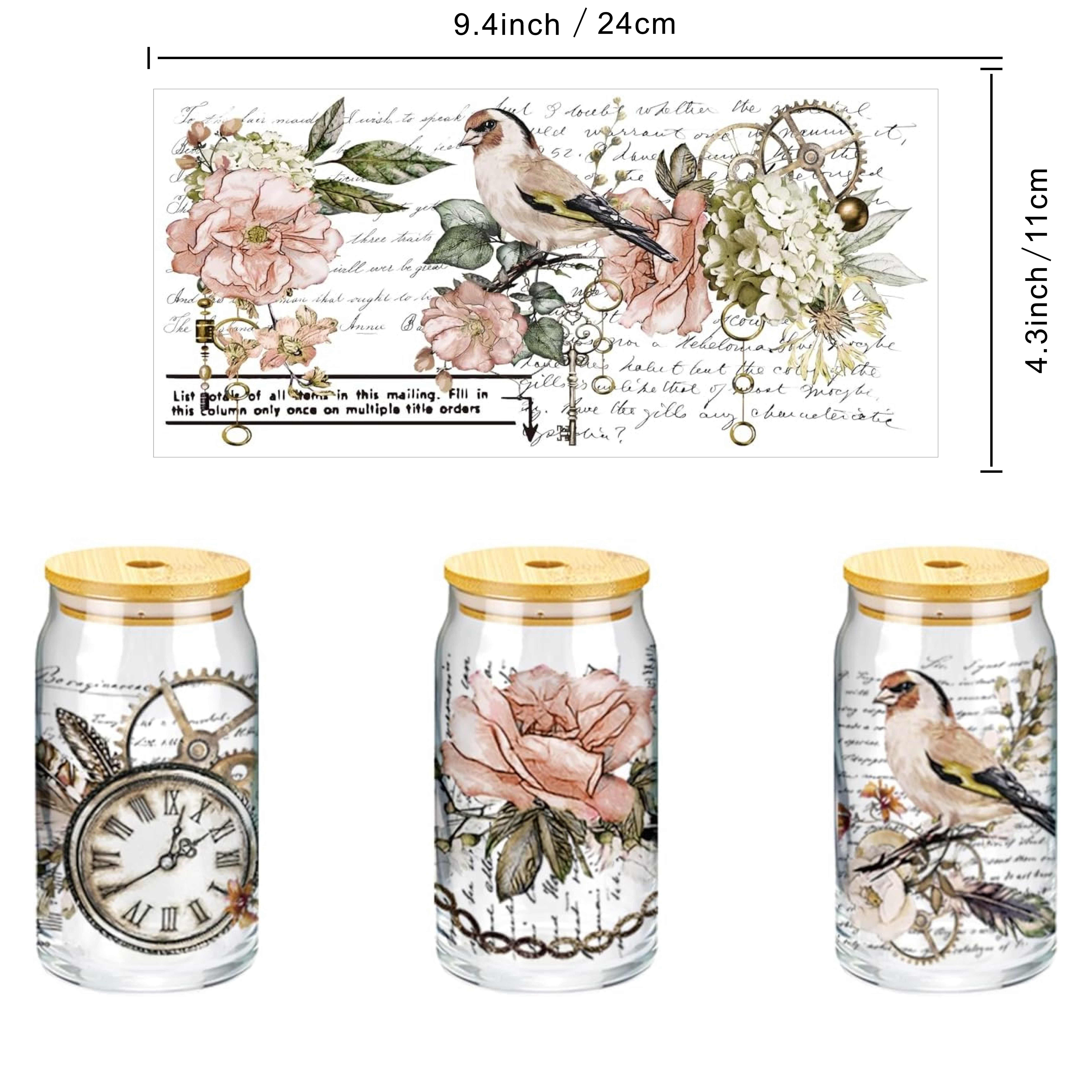 Image of 6pcs Uv Dtf Glass Transfer Stickers, Paris Memory Themed Mug Transfer Stickers, Suitable For Decorative Stickers Such As Glass Cups, Mugs, Office Supplies, Etc. Uv Dtf Transfer Stickers