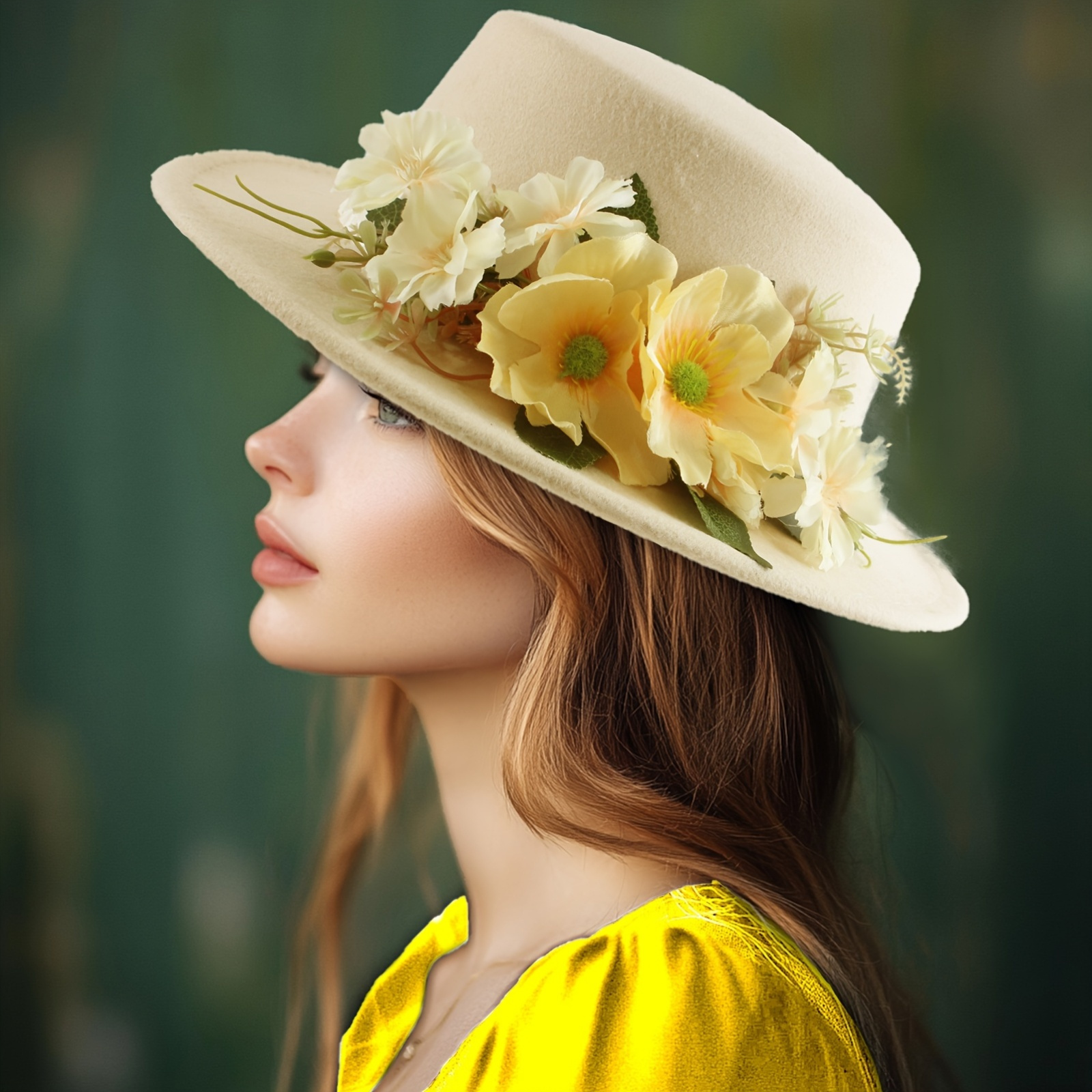Elegant Gold Embroidered Women\'s Hat elegant stretchable womens hair hat golden bead embroidery  main image 4