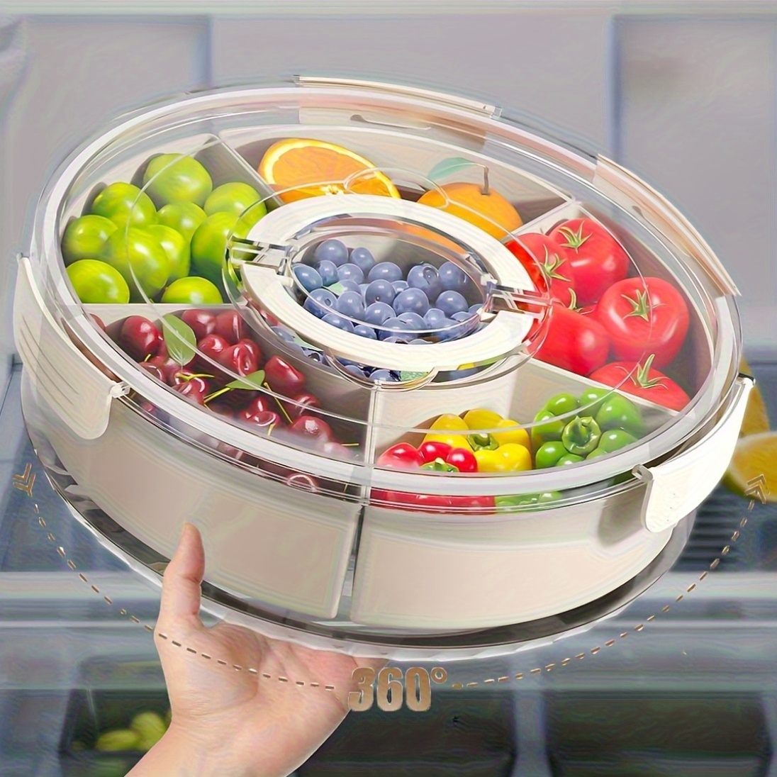 1pc rotatable multi purpose snack serving tray lid handle Temu