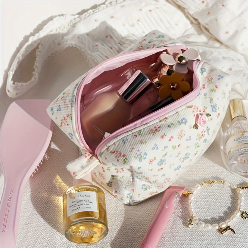 chic makeup bag large capacity floral pattern Temu Germany