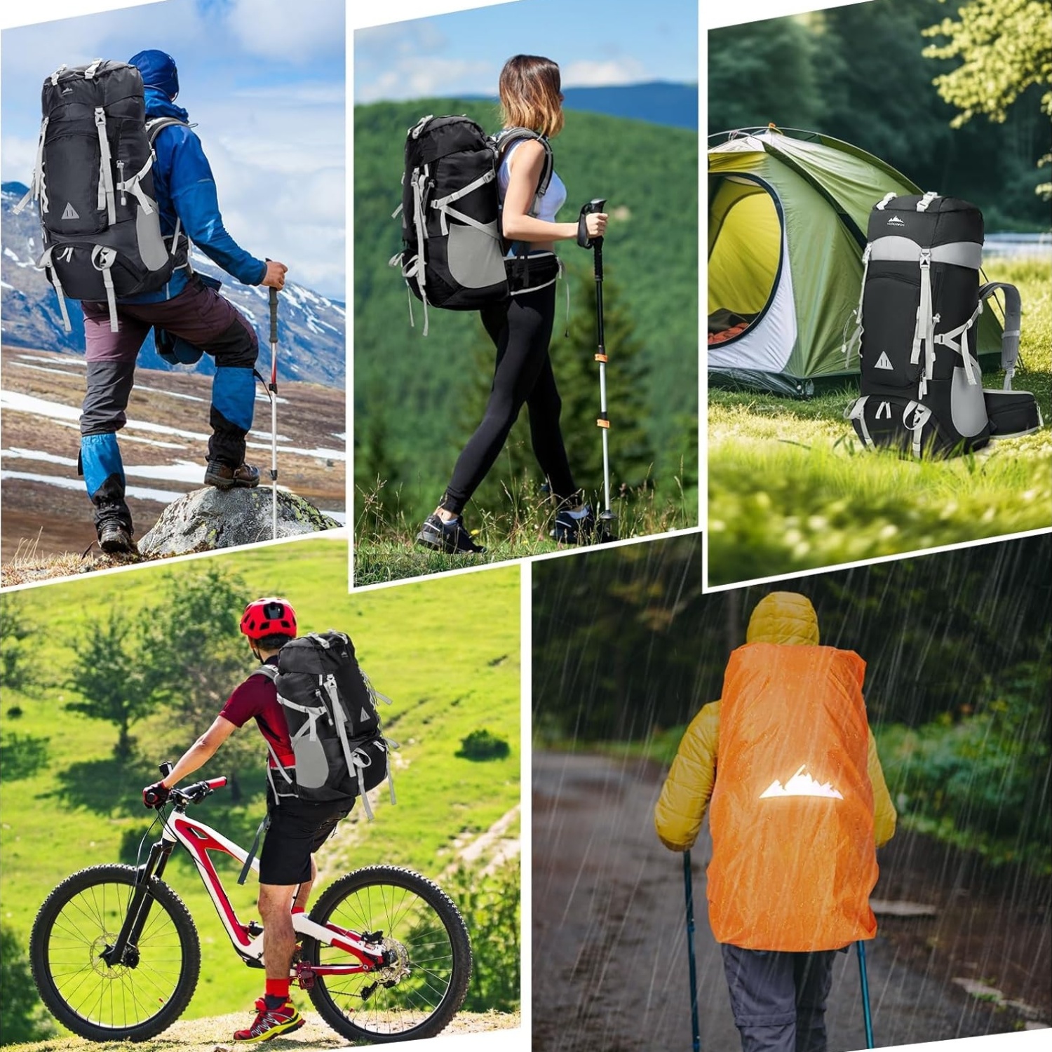 IGOLUMON 60L Hiking Backpack, Large Camping Rucksack for Men & Women
